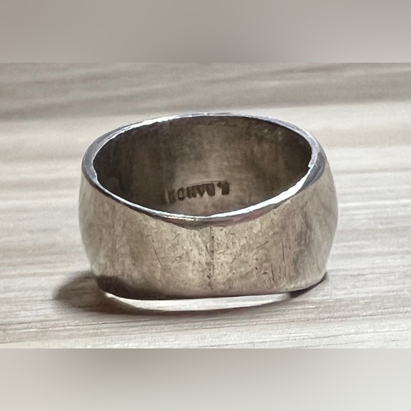 Vintage Frank Ramone Sterling Silver Shadow Box Turquoise Ring, Size 6, 5.5g - Picture 4 of 10